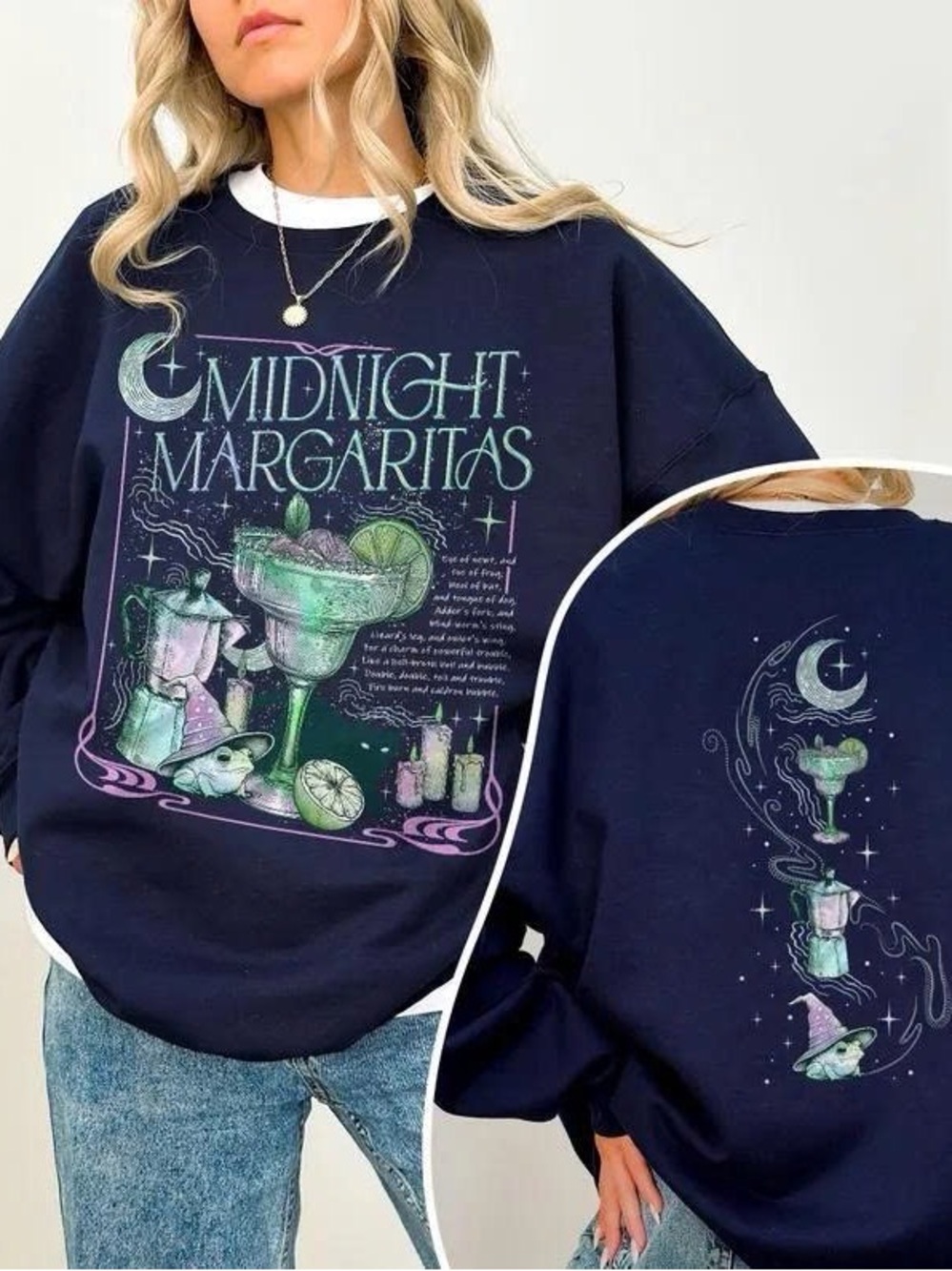 Midnight Margaritas Graphic Sweatshirt - Navy